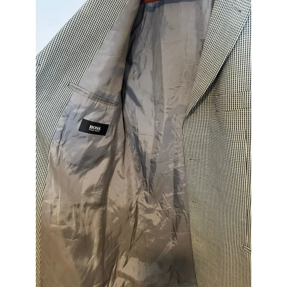 Vintage 90s Hugo Boss 100% Wool Sport Coat Blazer Size 40L